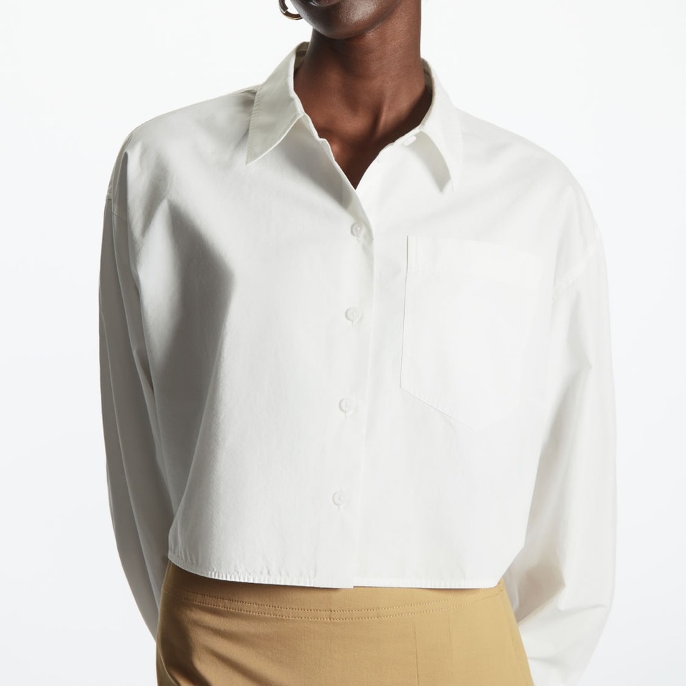COS Cropped Poplin Top
